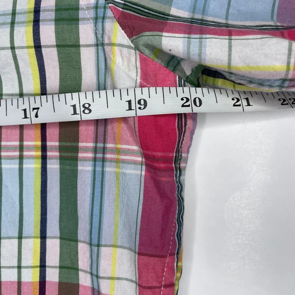 Banana Republic Prepster Plaid Shirt S Pink Blue Green Country Club Core Madras
